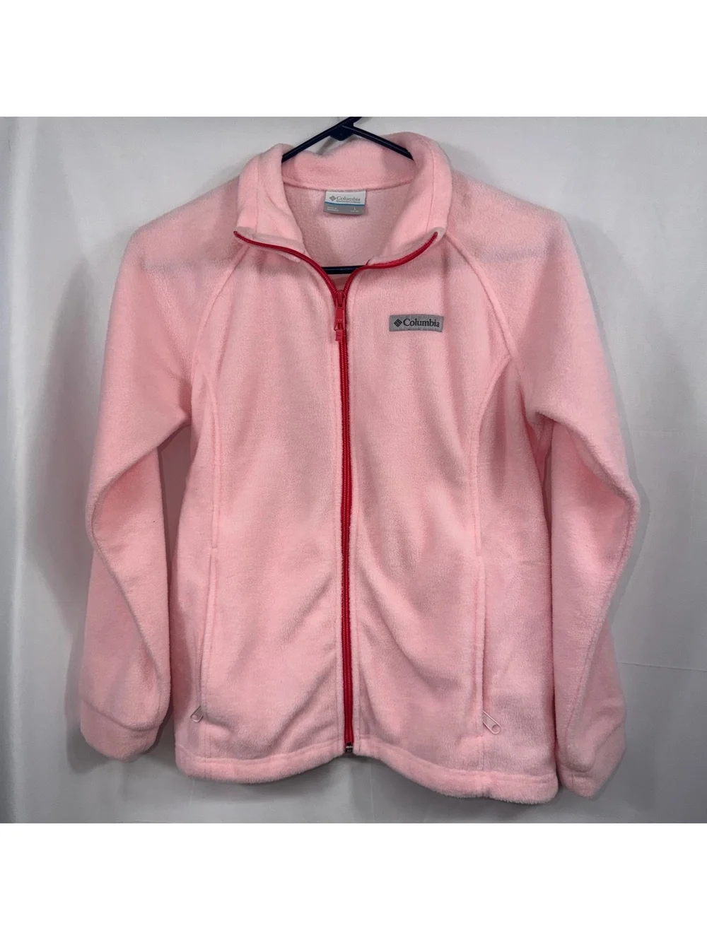 Columbia Girls Pink Full Zip Fleece Jacket Size L